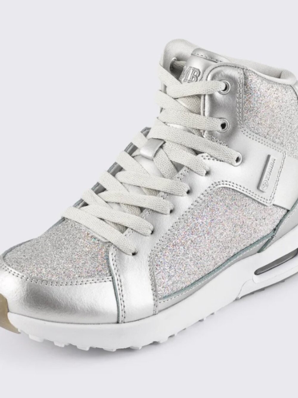 Zumba Air Boss-Silver Glitter High-Top Sneakers Shoes